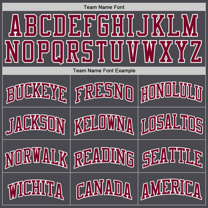 Custom Steel Gray Maroon-White Authentic Basketball Jersey
