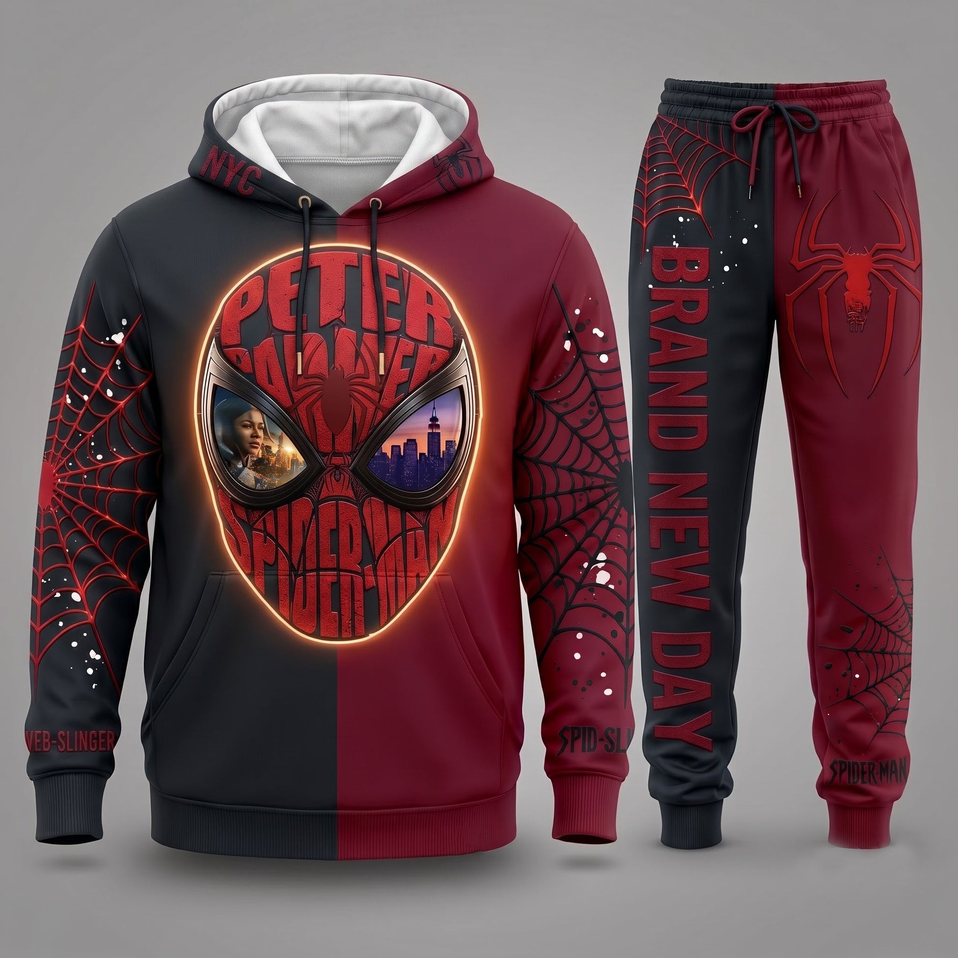 Web Slinger Hero Set — Hoodie — Sweatshirt & Sweatpants | Comic Fan Apparel - Custom Fan Apparel Image 3
