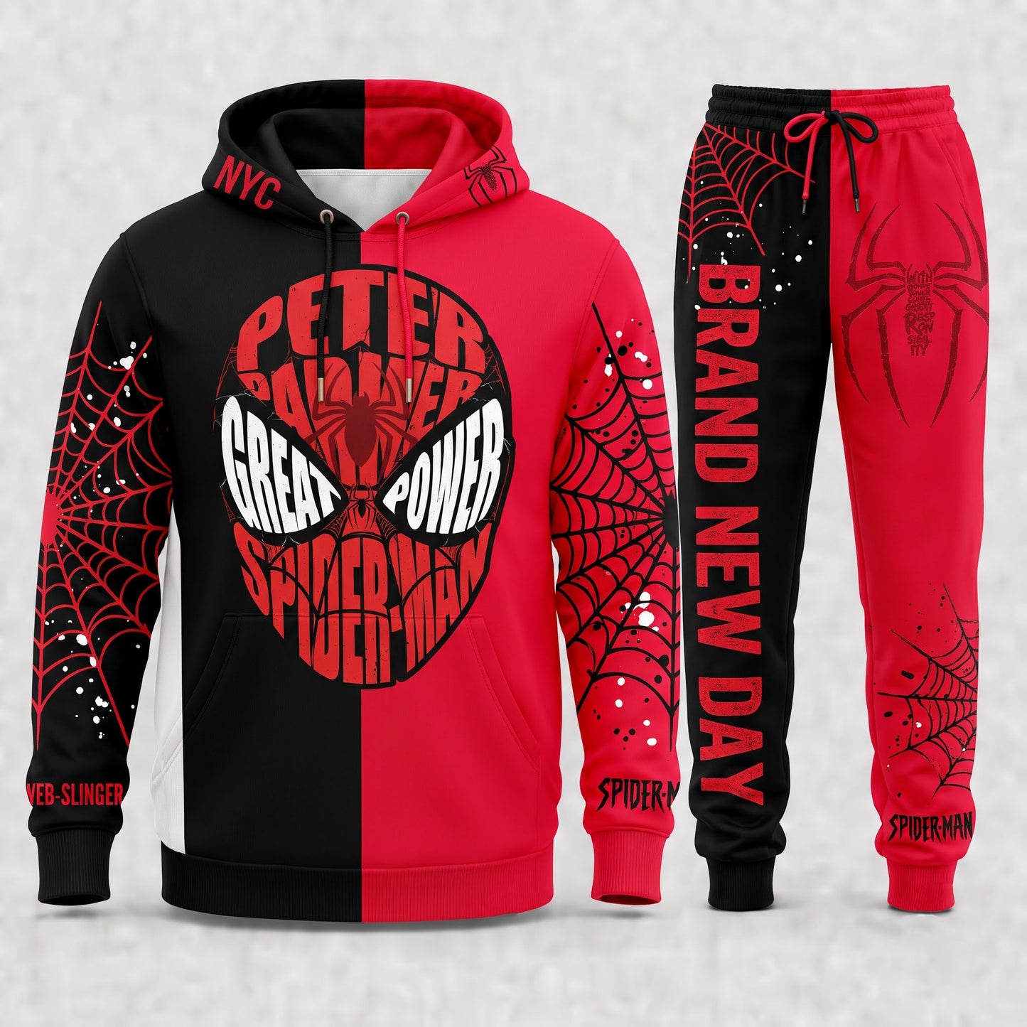 Web Slinger Hero Set — Hoodie — Sweatshirt & Sweatpants | Comic Fan Apparel - Custom Fan Apparel Image 4