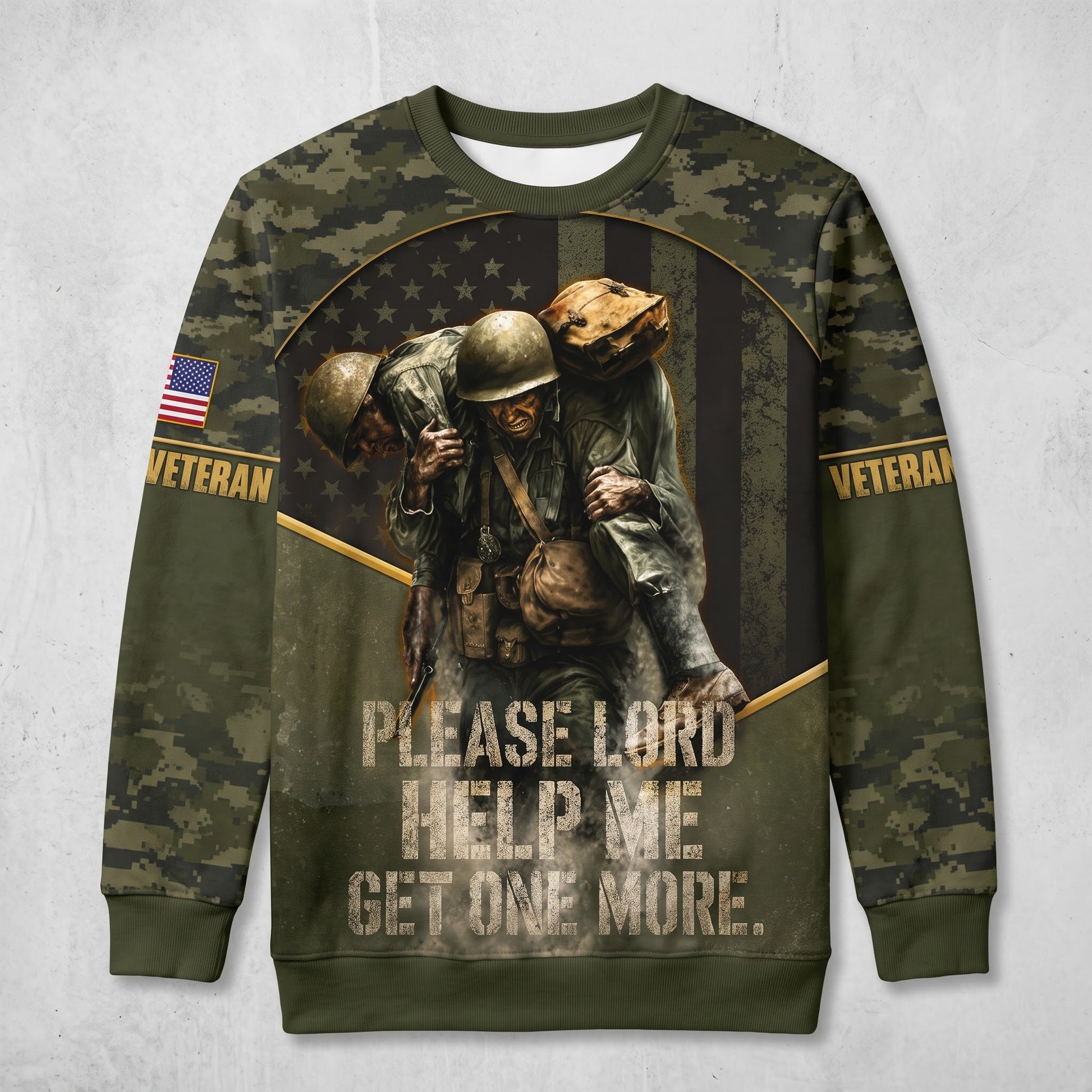 American Veteran Faith Shirt — Jesus Christ Veteran Graphic T-Shirt — Sweatshirt — Hoodie & Zip Hood - Custom Fan Apparel Image 3