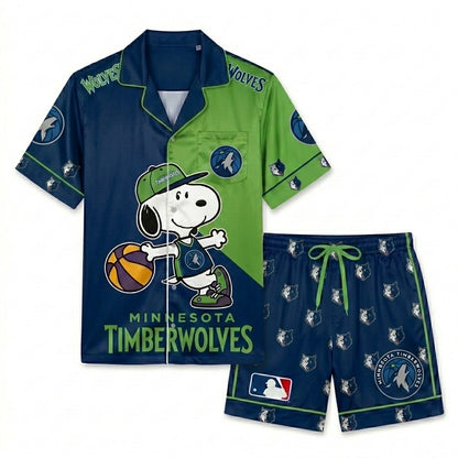 SHORT-SLEEVE PAJAMAS SET FOR BASKETBALL FAN