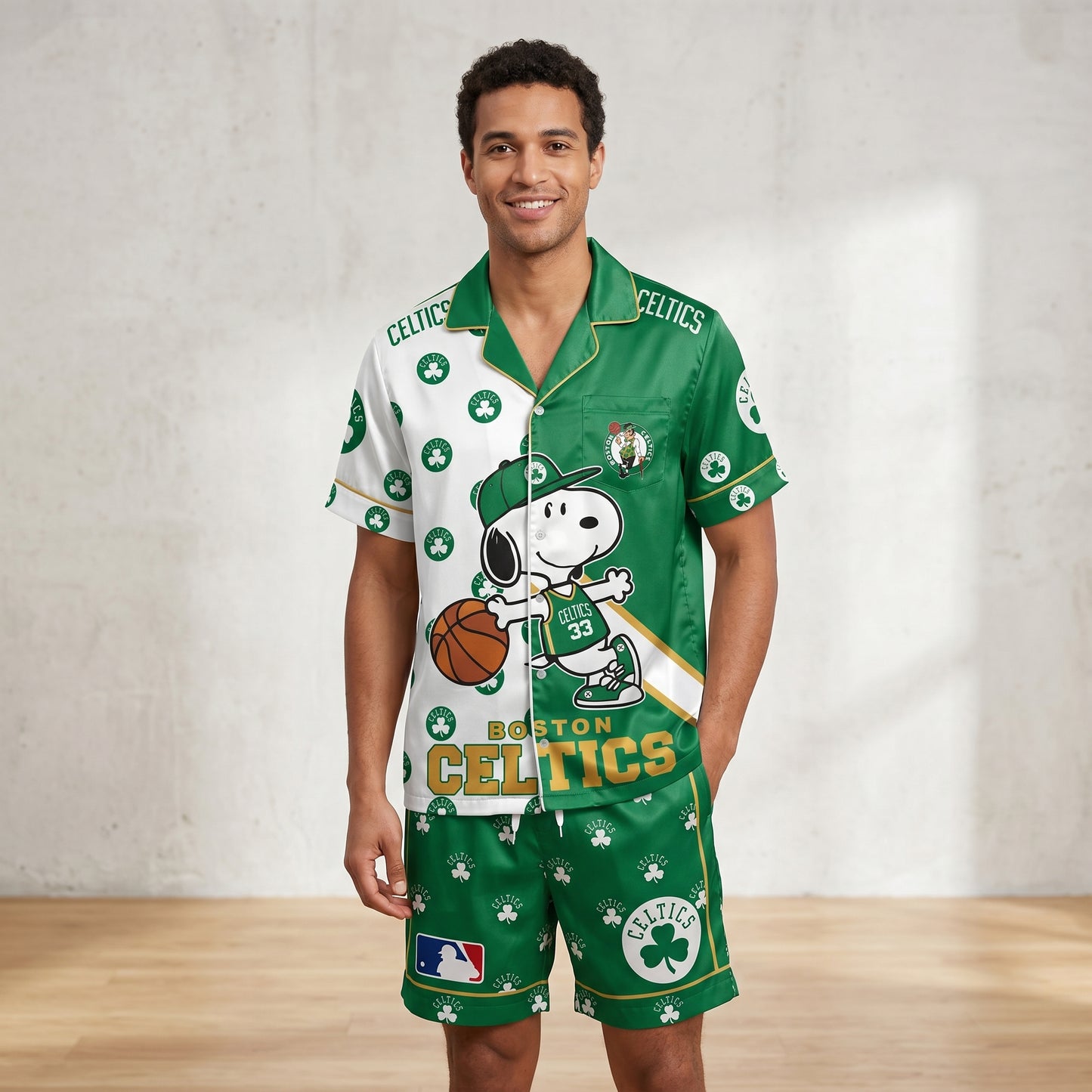 SHORT-SLEEVE PAJAMAS SET FOR BASKETBALL FAN