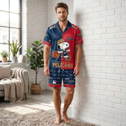 SHORT-SLEEVE PAJAMAS SET FOR BASKETBALL FAN