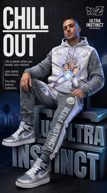 Ultra Instinct Son Goku Outfit Set — Hoodie, Jogger Pants & High-Top Sneakers | Anime Streetwear Matching Set