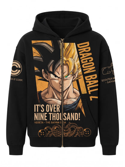 Anime Dragon Ballz Battle Warrior Graphic Shirt, Black Manga Inspired T-Shirt, Sweatshirt & Hoodie, Japanese Streetwear Fan Gift