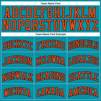 Custom Teal Orange-Black Authentic Throwback Basketball Jersey