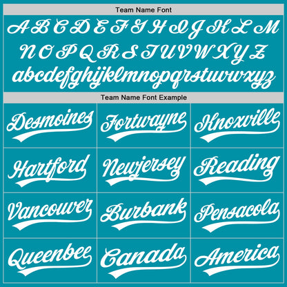 Custom Stitched Teal White-Teal Baseball Pullover Sweatshirt Hoodie