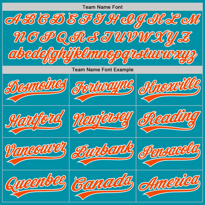 Custom Stitched Teal Orange-White Baseball Pullover Sweatshirt Hoodie