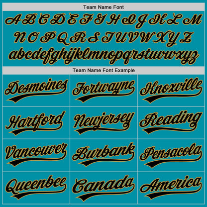 Custom Stitched Teal Black-Old Gold Baseball Pullover Sweatshirt Hoodie