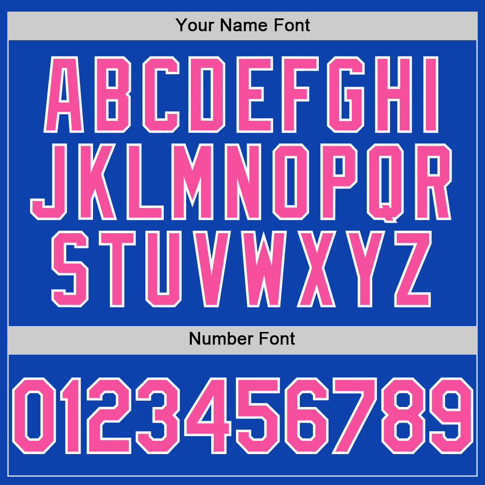 Custom Thunder Blue Pink-White Authentic Baseball Jersey