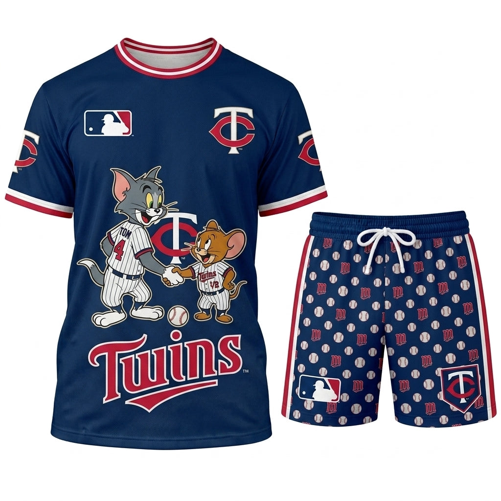 All USA Baseball Teams Inspired Fan Set, Graphic T-Shirt And Shorts Combo Outfit