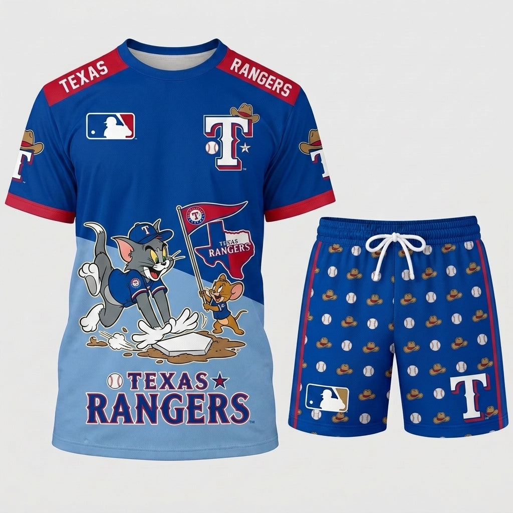 All USA Baseball Teams Inspired Fan Set, Graphic T-Shirt And Shorts Combo Outfit