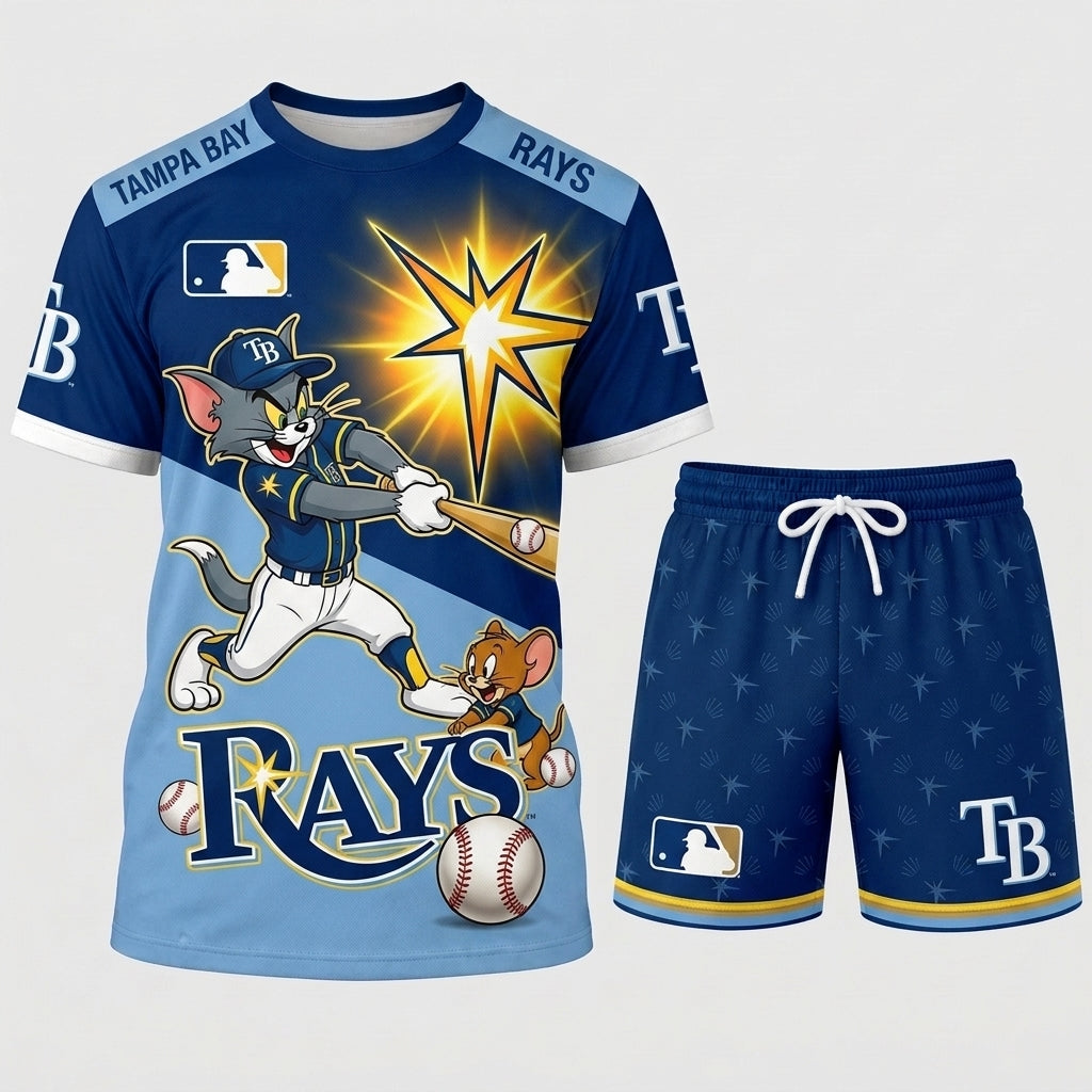 All USA Baseball Teams Inspired Fan Set, Graphic T-Shirt And Shorts Combo Outfit