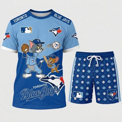 All USA Baseball Teams Inspired Fan Set, Graphic T-Shirt And Shorts Combo Outfit