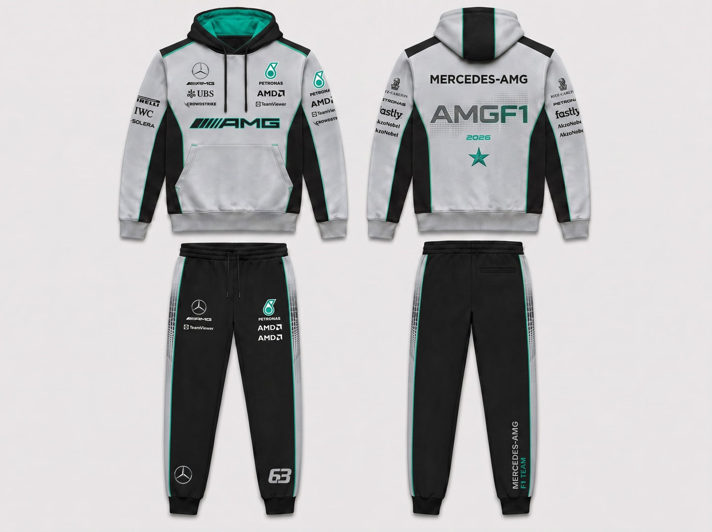 Formula Racing F1 Hoodie & Sweatpants Set — Motorsport Team Inspired Tracksuit — Racing Fan Outfit 2 - Custom Fan Apparel Image 5