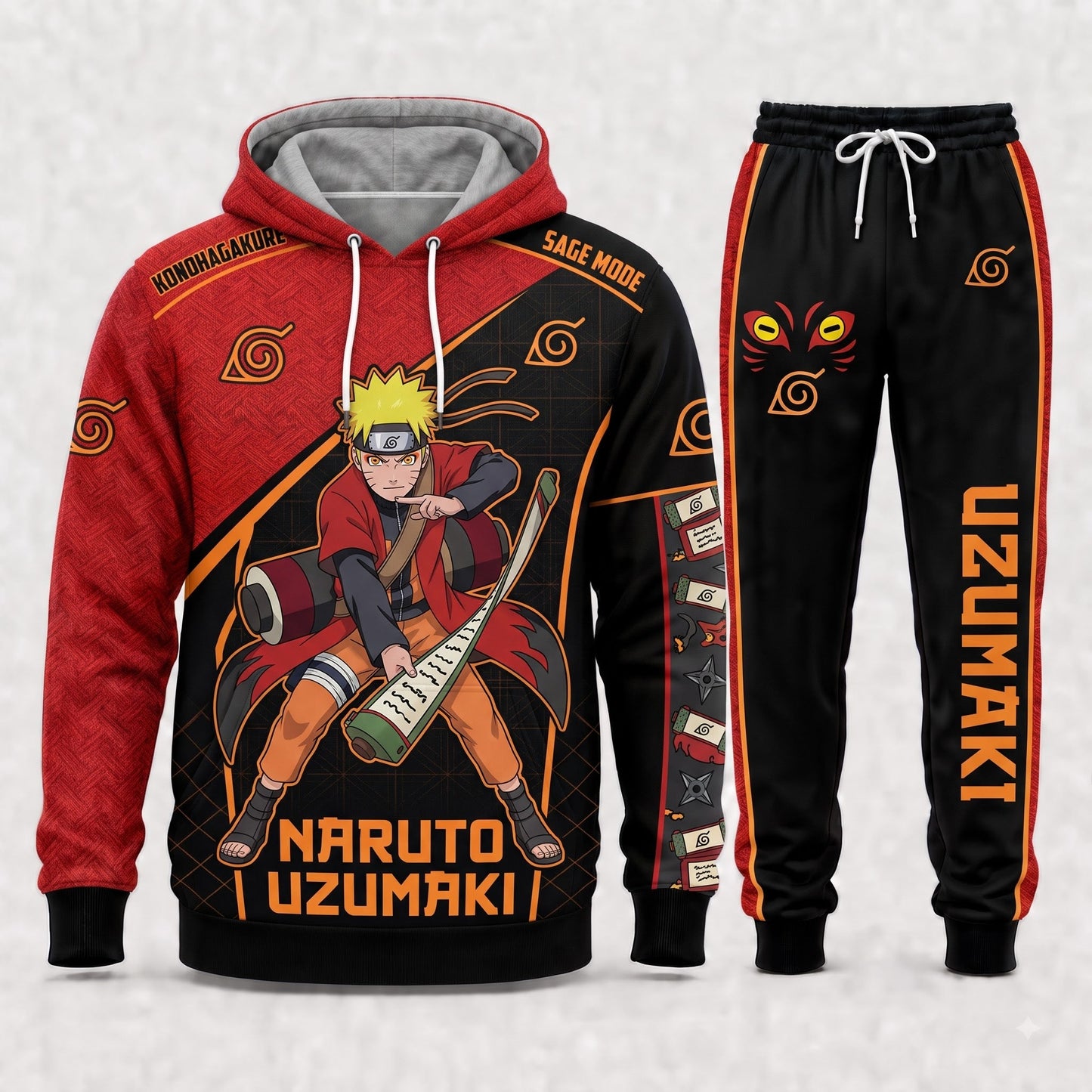 Uzumaki Naruto Hoodie & Sweatpants Tracksuit Set — Naruto Shippuden Inspired - Custom Fan Apparel Image 10