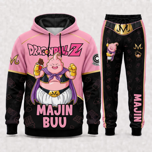 Majin Buu Hoodie & Sweatpants Tracksuit Set — Dragon Ball Z Inspired - Custom Fan Apparel Image 1