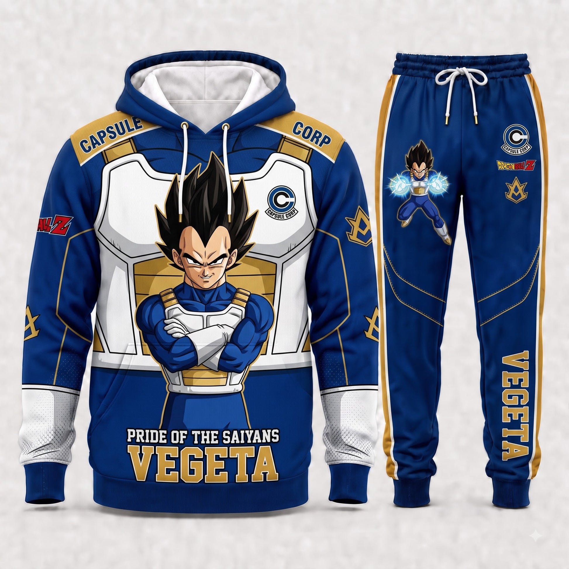 Vegeta Hoodie & Sweatpants Tracksuit Set — Dragon Ball Z Inspired - Custom Fan Apparel Image 2