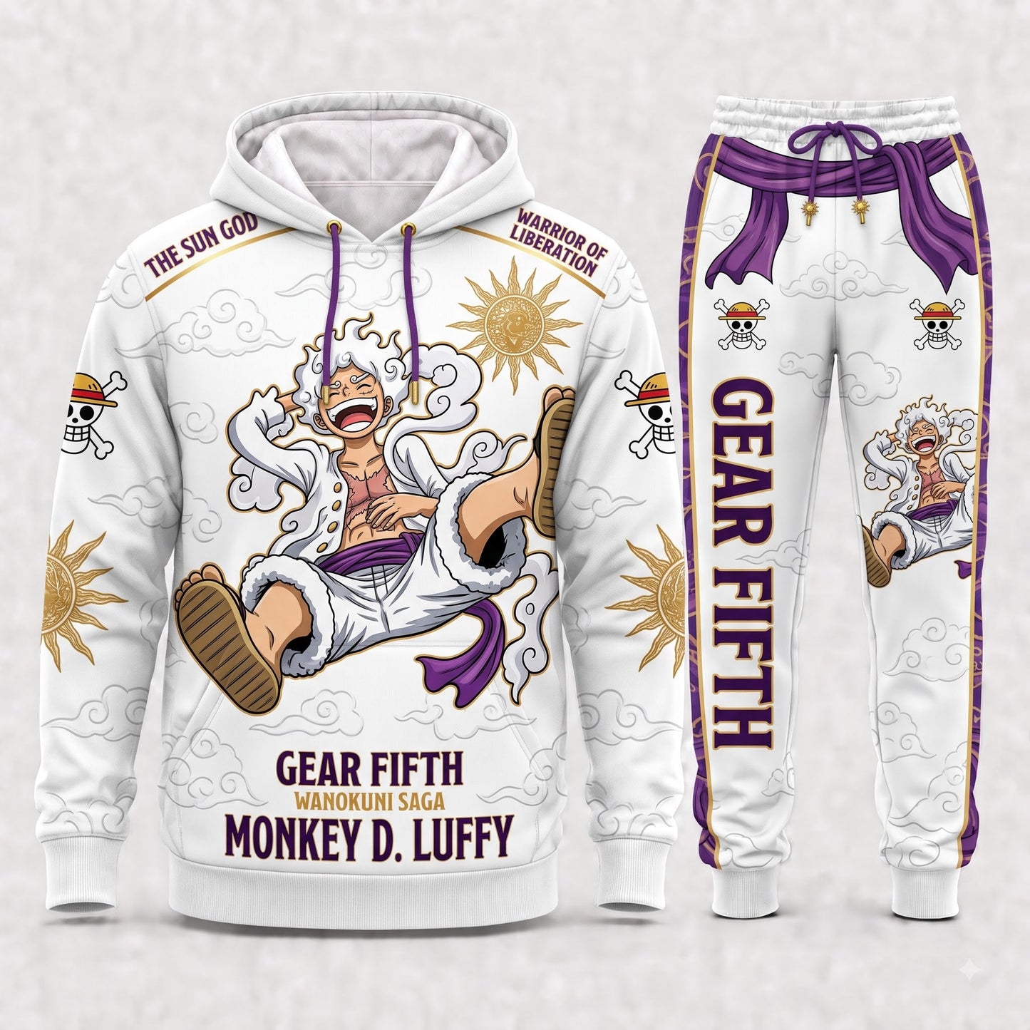 Monkey D. Luffy Hoodie & Sweatpants Tracksuit Set — One Piece Inspired - Custom Fan Apparel Image 4
