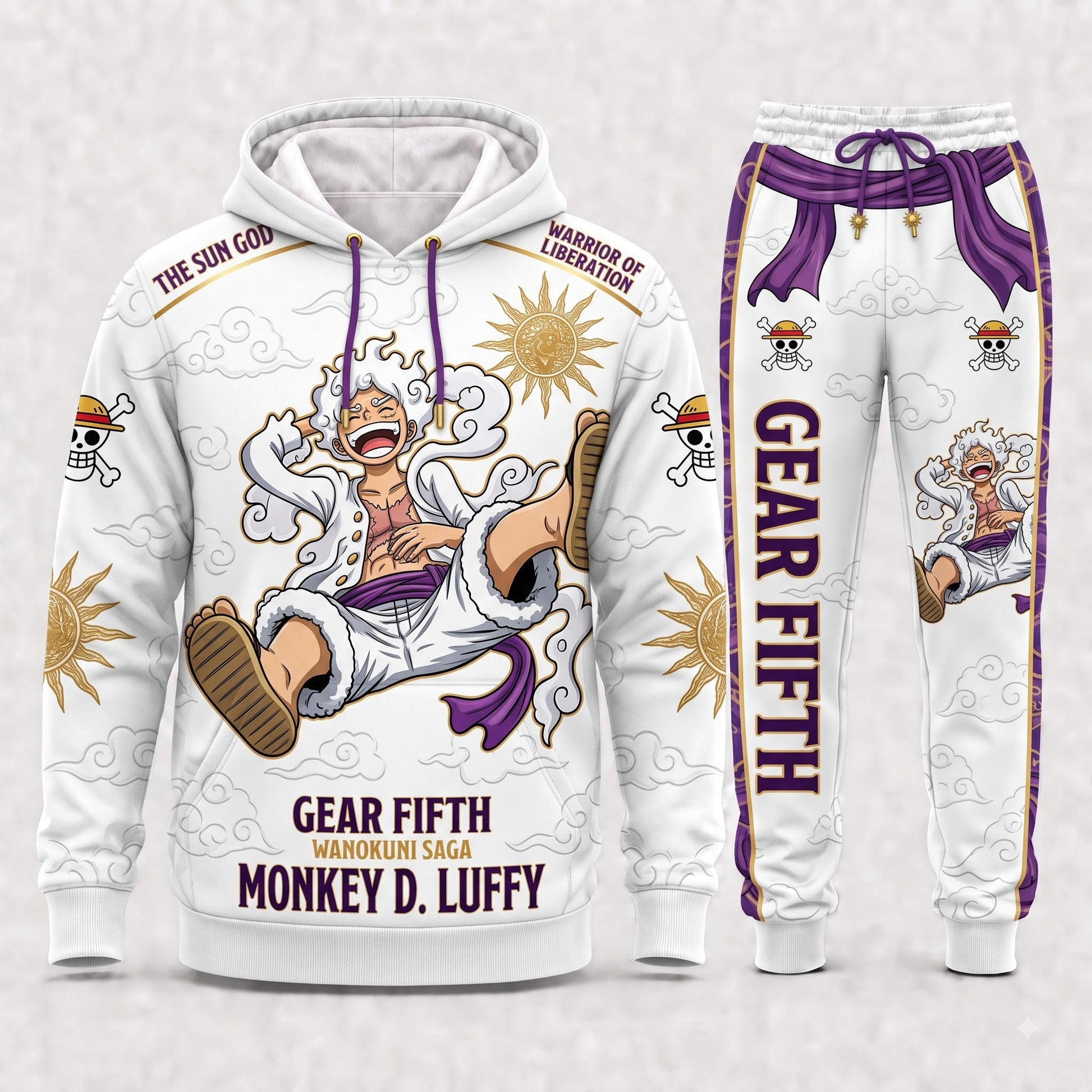 Monkey D. Luffy Hoodie & Sweatpants Tracksuit Set — One Piece Inspired - Custom Fan Apparel Image 4