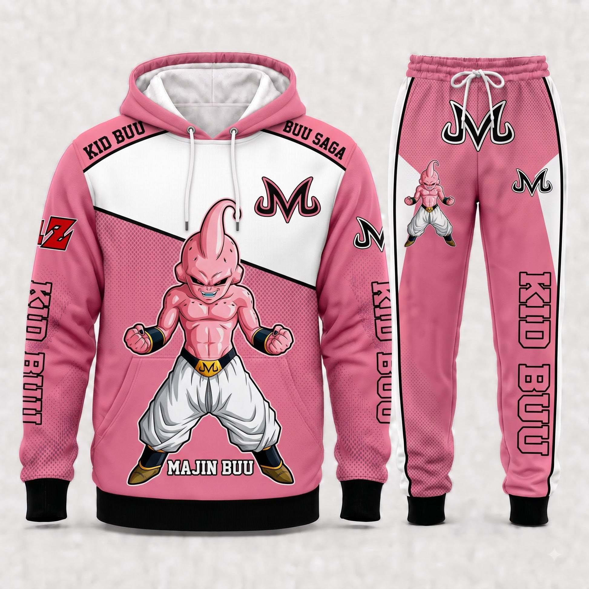 Majin Buu Hoodie & Sweatpants Tracksuit Set — Dragon Ball Z Inspired - Custom Fan Apparel Image 3