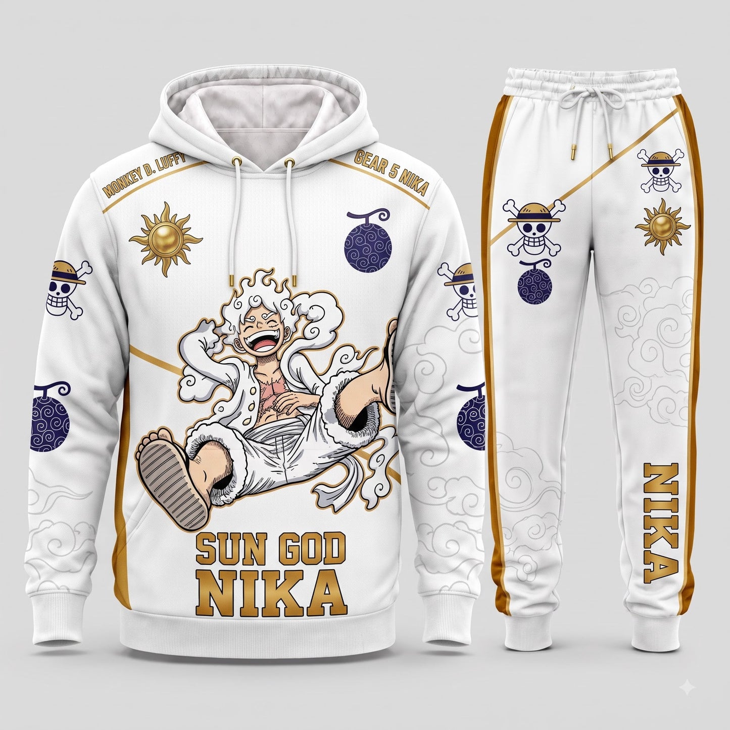 Monkey D. Luffy Hoodie & Sweatpants Tracksuit Set — One Piece Inspired - Custom Fan Apparel Image 2