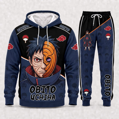 Uchiha Obito Hoodie & Sweatpants Tracksuit Set — Naruto Shippuden Inspired - Custom Fan Apparel Image 2