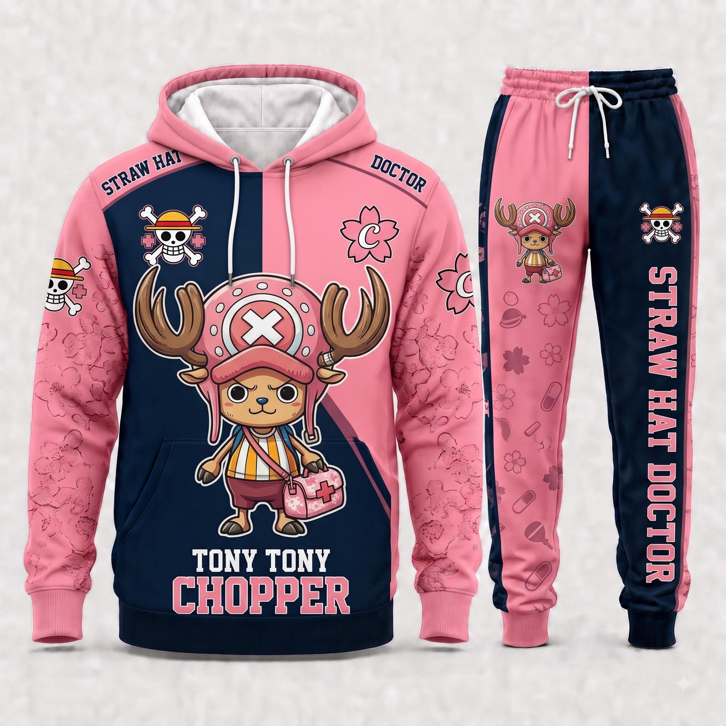 Tony Tony Chopper Hoodie & Sweatpants Tracksuit Set — One Piece Inspired - Custom Fan Apparel Image 3