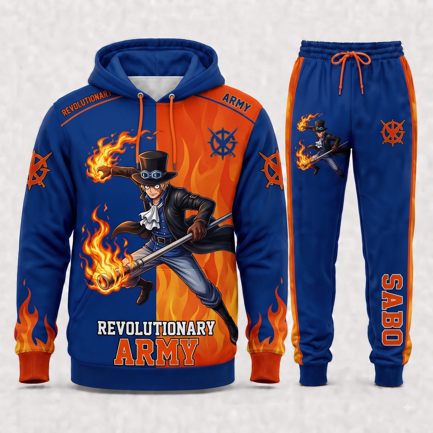 Sabo Hoodie & Sweatpants Tracksuit Set — One Piece Inspired - Custom Fan Apparel Image 1