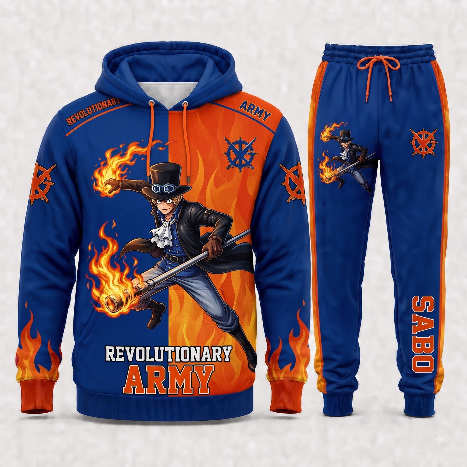 Sabo Hoodie & Sweatpants Tracksuit Set — One Piece Inspired - Custom Fan Apparel Image 1