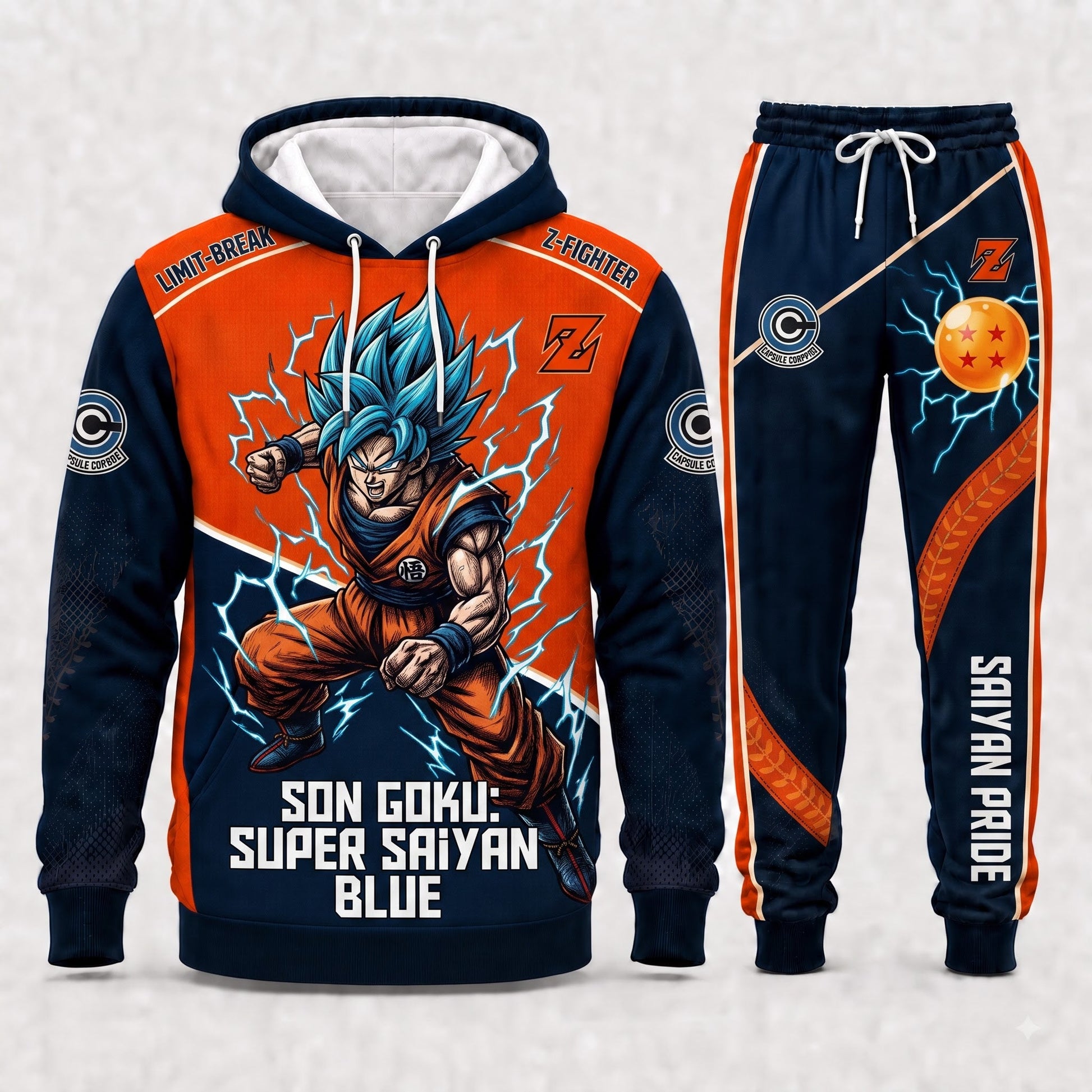 Son Goku Hoodie & Sweatpants Tracksuit Set — Dragon Ball Z Inspired - Custom Fan Apparel Image 2