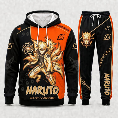 Uzumaki Naruto Hoodie & Sweatpants Tracksuit Set — Naruto Shippuden Inspired - Custom Fan Apparel Image 1