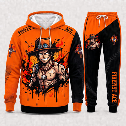 Portgas D. Ace Hoodie & Sweatpants Tracksuit Set — One Piece Inspired - Custom Fan Apparel Image 7
