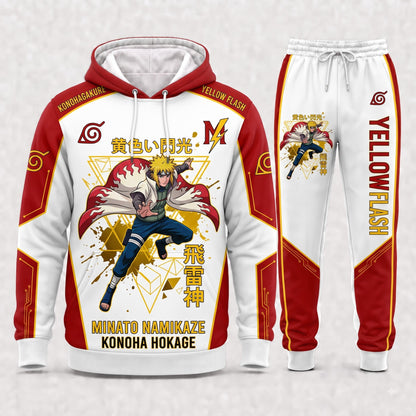 Namikaze Minato Hoodie & Sweatpants Tracksuit Set — Naruto Shippuden Inspired - Custom Fan Apparel Image 6