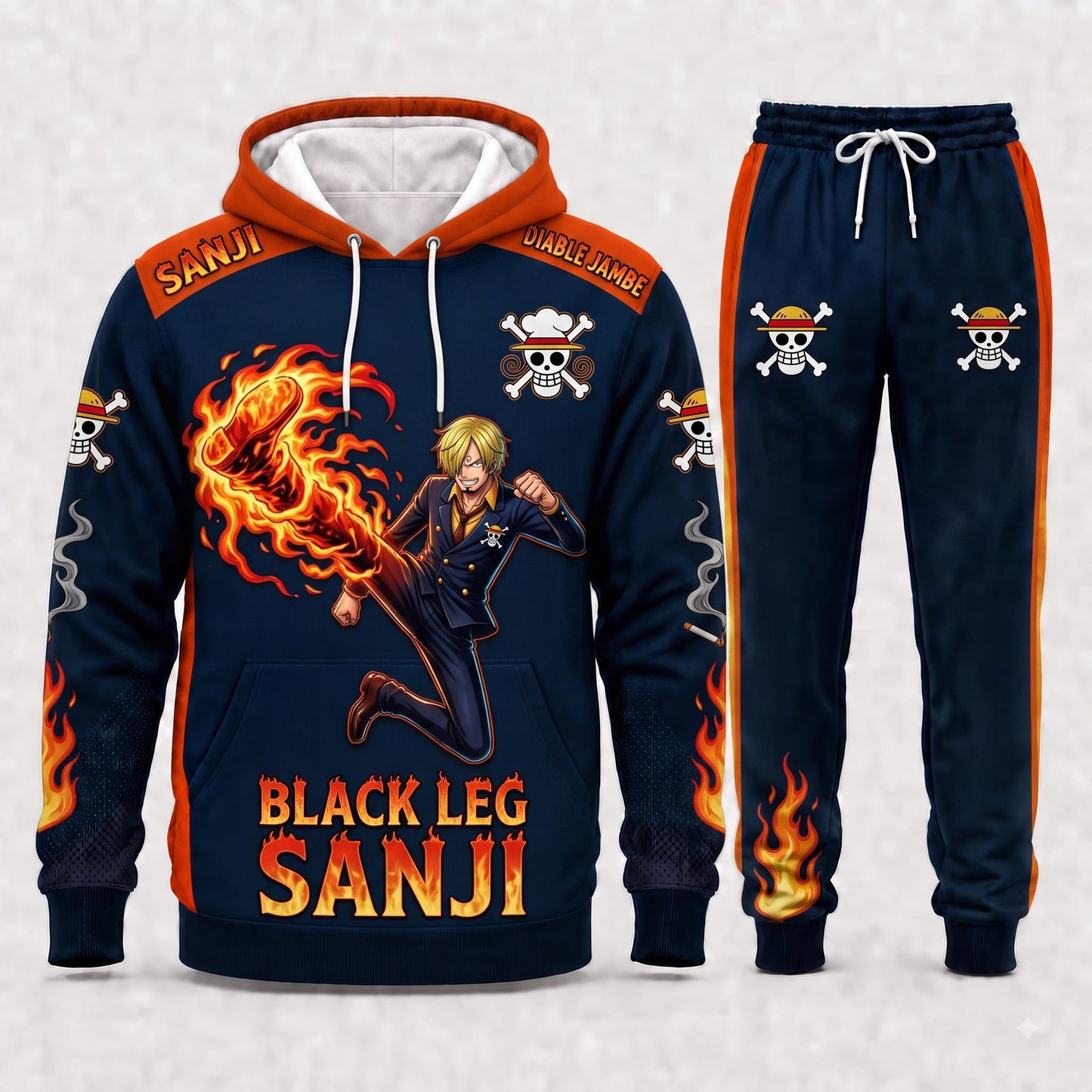 Vinsmoke Sanji Hoodie & Sweatpants Tracksuit Set — One Piece Inspired - Custom Fan Apparel Image 7