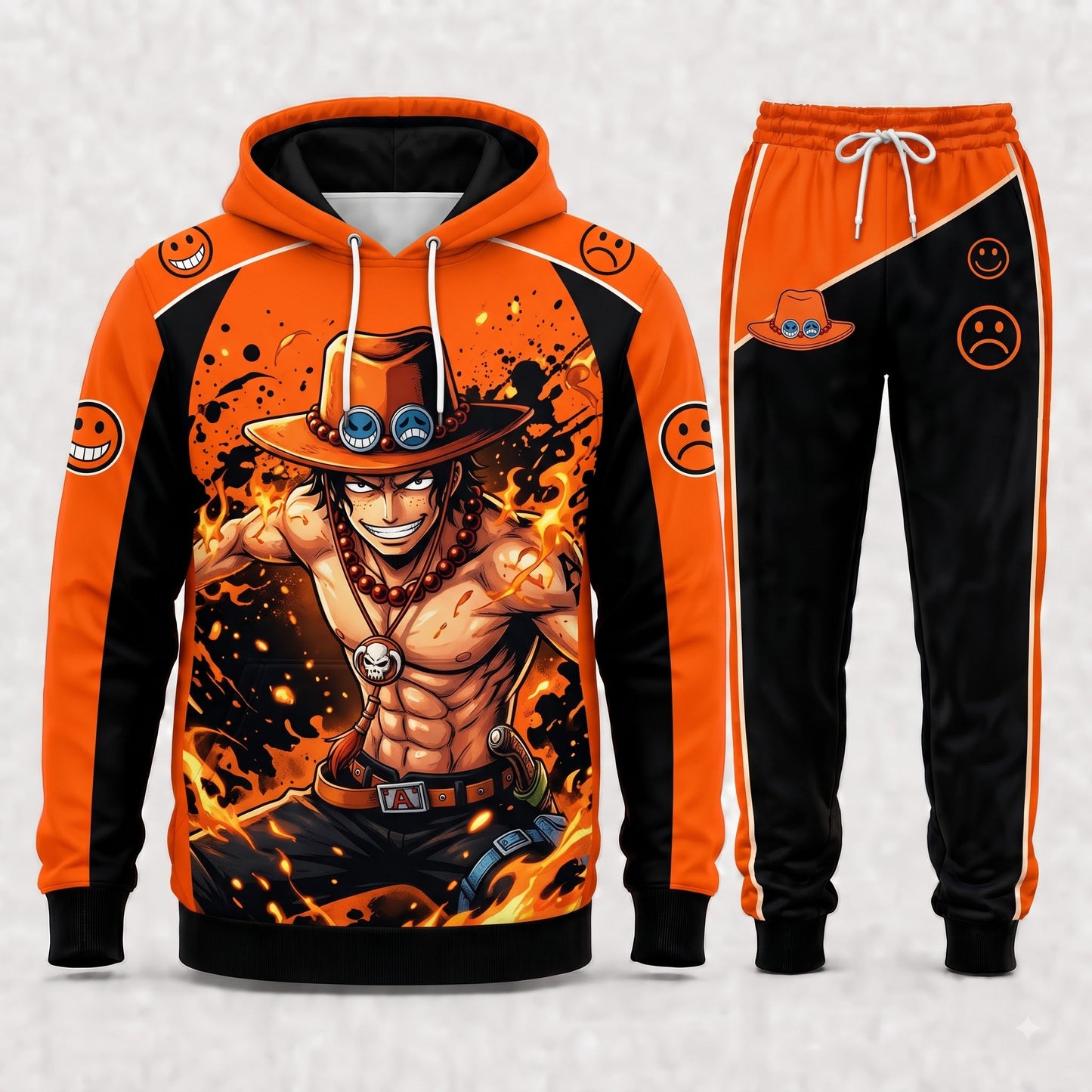 Portgas D. Ace Hoodie & Sweatpants Tracksuit Set — One Piece Inspired - Custom Fan Apparel Image 8