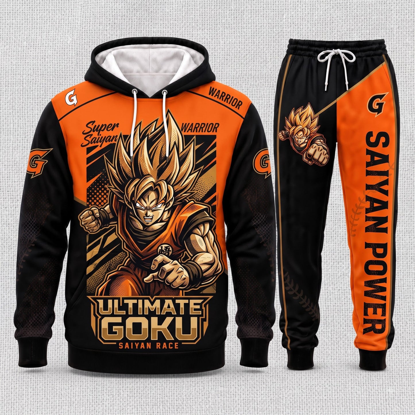 Son Goku Hoodie & Sweatpants Tracksuit Set — Dragon Ball Z Inspired - Custom Fan Apparel Image 1