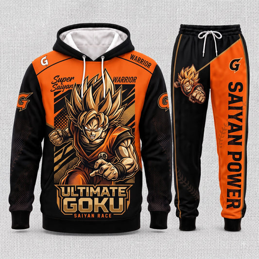 Son Goku Hoodie & Sweatpants Tracksuit Set — Dragon Ball Z Inspired - Custom Fan Apparel Image 1
