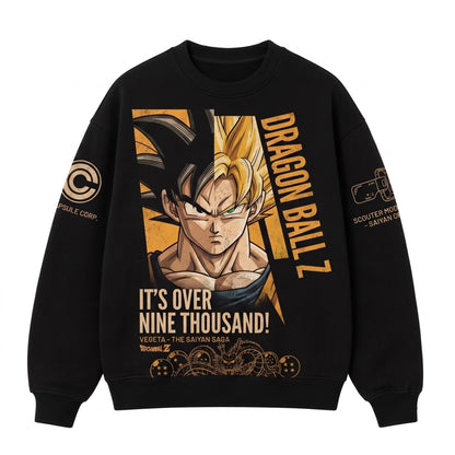 Anime Dragon Ballz Battle Warrior Graphic Shirt, Black Manga Inspired T-Shirt, Sweatshirt & Hoodie, Japanese Streetwear Fan Gift