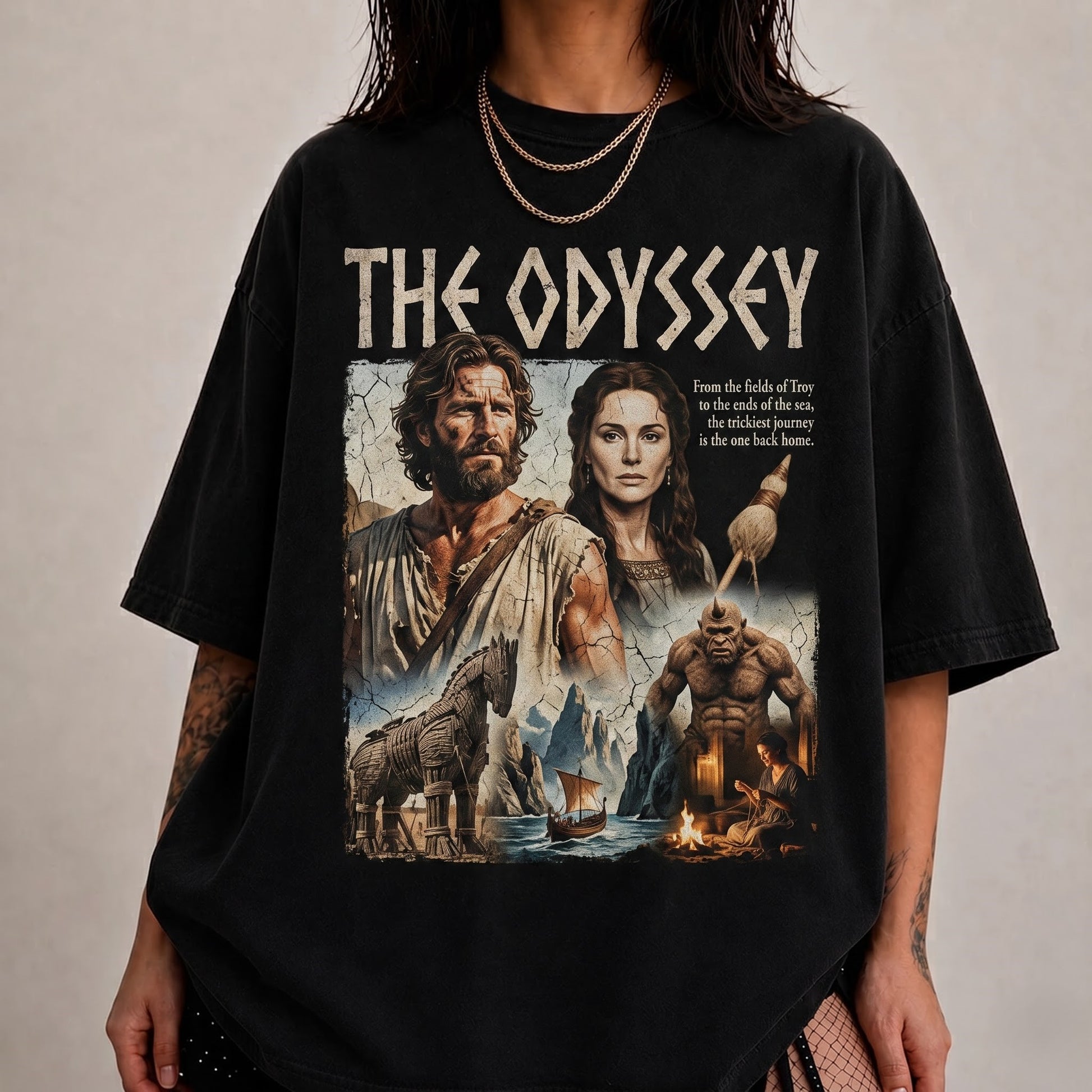 Greek Mythology Graphic Shirt — The Odyssey Inspired T-Shirt — Sweatshirt — Hoodie & Zip Hoodie — An - Custom Fan Apparel Image 2