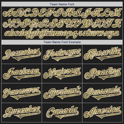 Custom Black Camo-Olive Authentic Two Tone Baseball Jersey