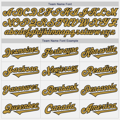 Custom White Old Gold-Black Authentic Two Tone Baseball Jersey