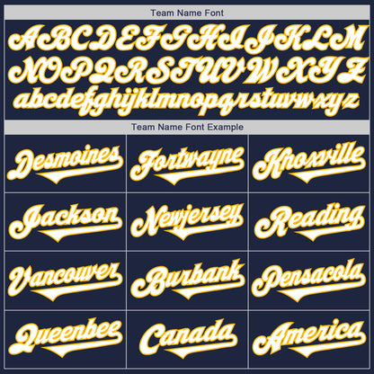 Custom Navy White-Gold Authentic Two Tone Baseball Jersey