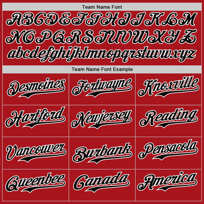 Custom Red Black Pinstripe White Authentic Two Tone Baseball Jersey