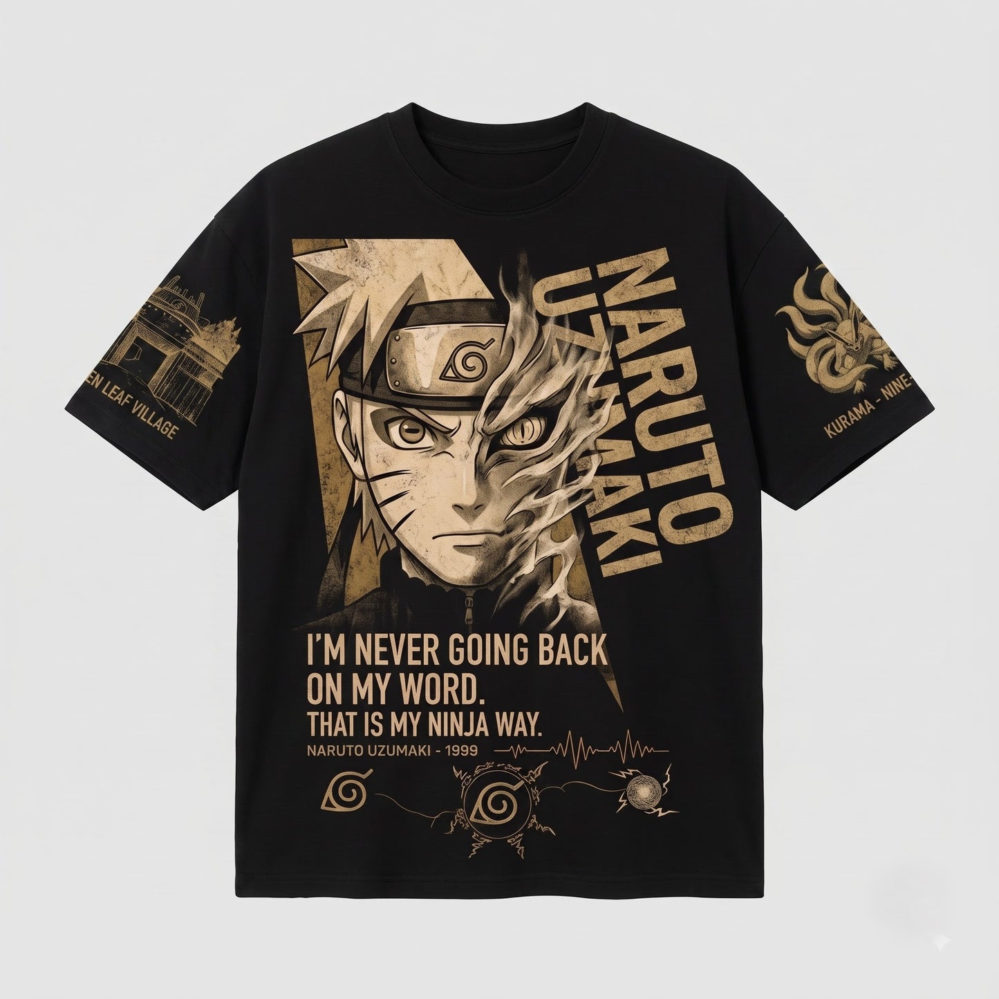 Anime Narutoo Ninja Graphic Shirt, Black Pullover Manga Inspired Hoodie, Japanese Streetwear Fan Gift