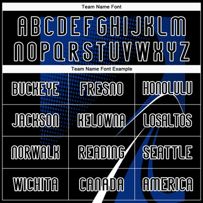 Custom Black Thunder Blue-White Lines And Dots Sublimation Volleyball Uniform Jersey