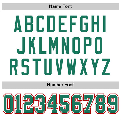 Custom White Kelly Green-Red Mesh Authentic Football Jersey