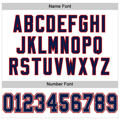 Custom White Navy-Red Mesh Authentic Football Jersey