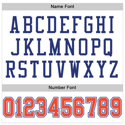 Custom White Orange-Royal Mesh Authentic Throwback Football Jersey