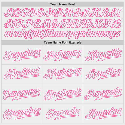 Custom White White-Pink Authentic Baseball Jersey